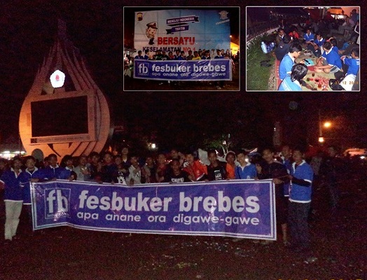 Sambut Tahun baru 2015 Fesbuker  Brebes gelar kopi darat ( Kopdar ) bertempat di alun-alun Brebes Rabu malam 31/12.